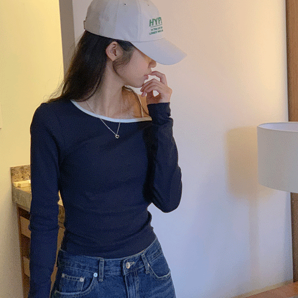 바이어스 언발 티셔츠