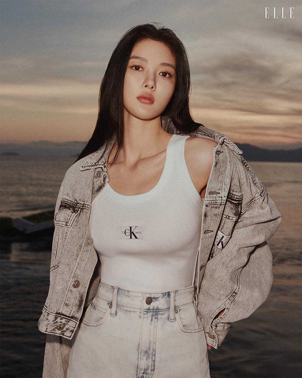 여성 우븐 라벨 립 탱크 탑