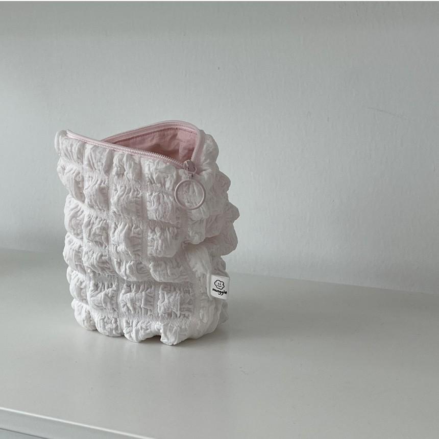 [뭉글상점] 와플 핑크파우치