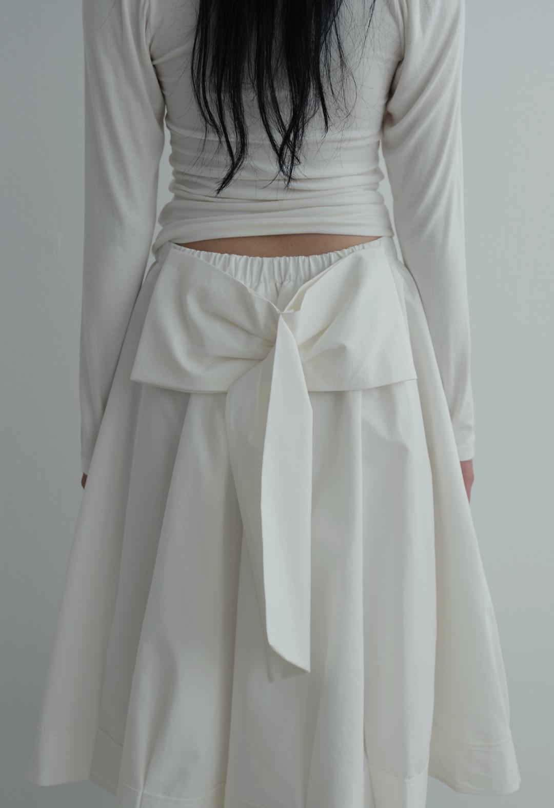 Big Ribbon Flared Skirt, 2color