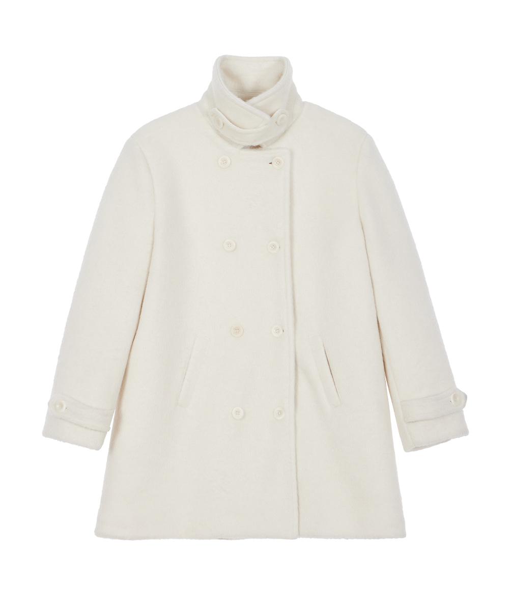 Two-button Wool Half Coat [Ivory]