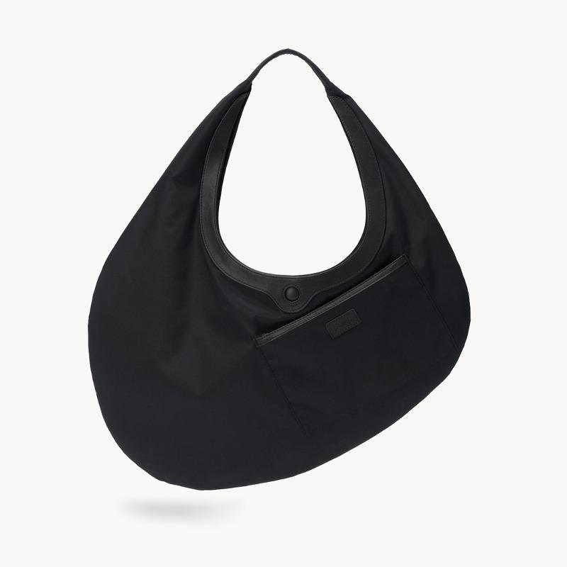 벤앤쿠 Pebble Shoulder Bag - Reversed Black (Nylon)