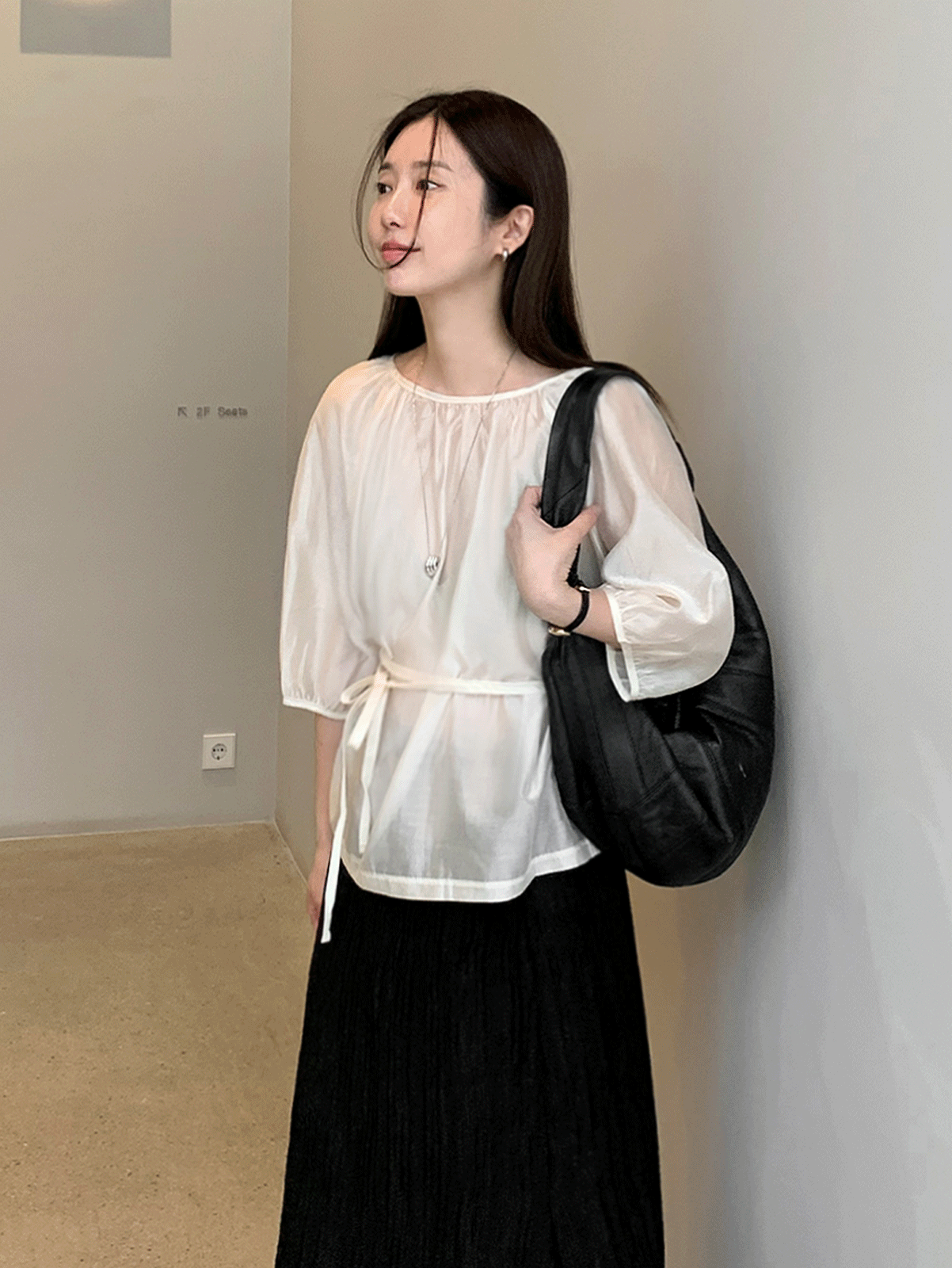 tens strap blouse (3color)
