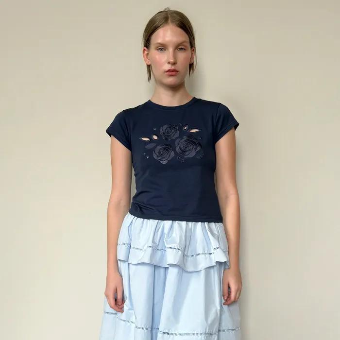 Rose Punching T-Shirt (Navy)