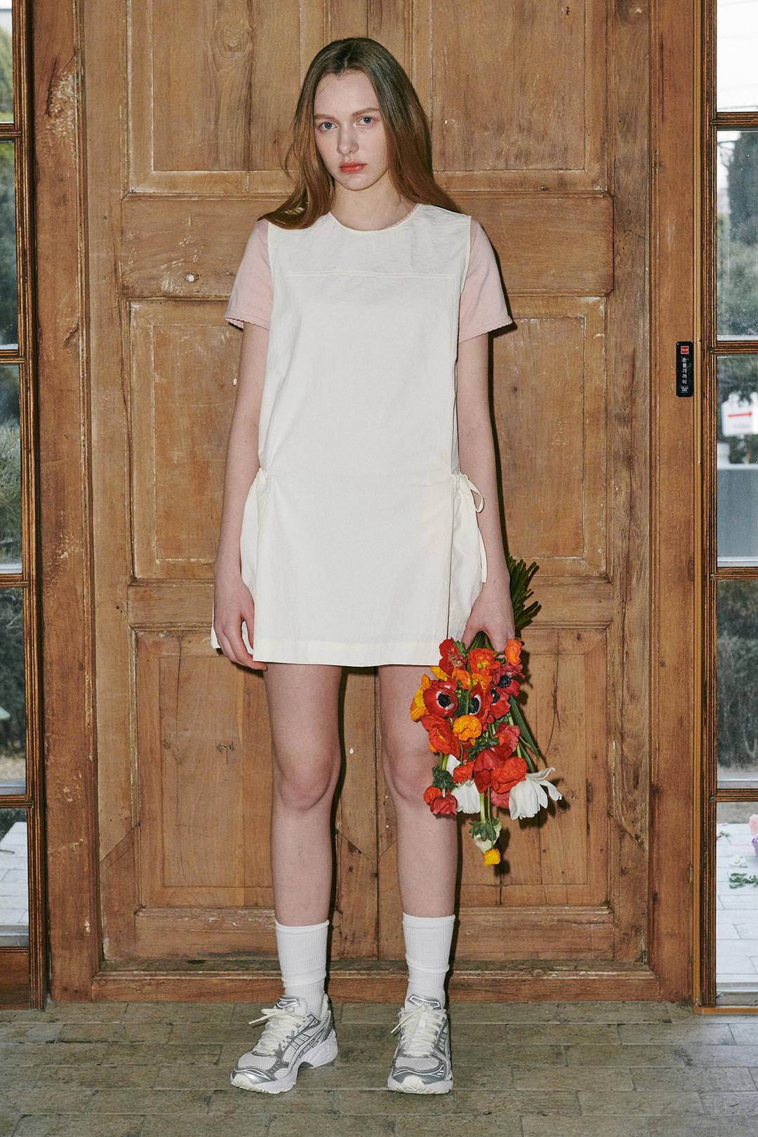 Pocket String Dress BEIGE