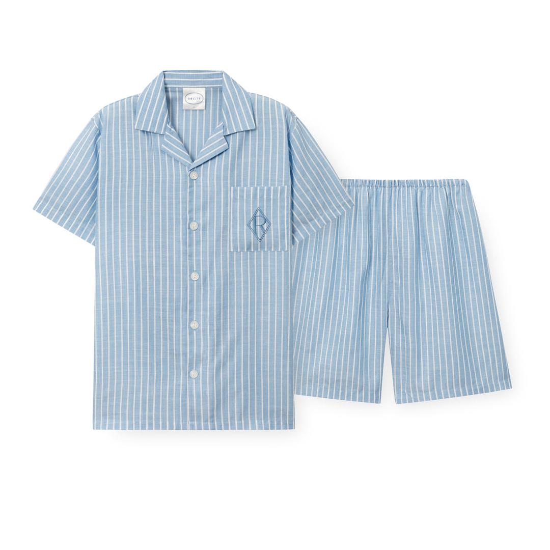 남성 G006 벨루블루 반소매 상하