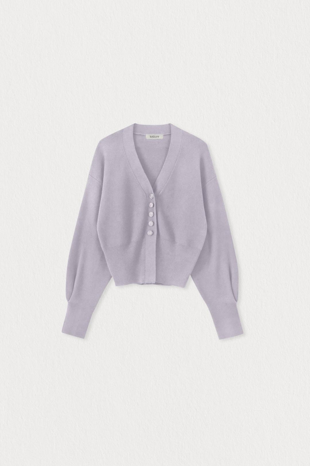 캐시미어 벨 슬리브 가디건_LAVENDER