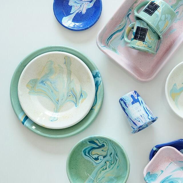 본에나멜웨어 뉴마블 법랑 머그 캠핑 접시 보울 플레이트 테이블웨어