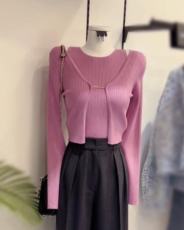 NAIN (CD-2095)LORRAINE HALTER TOP&CARDIGAN SET S