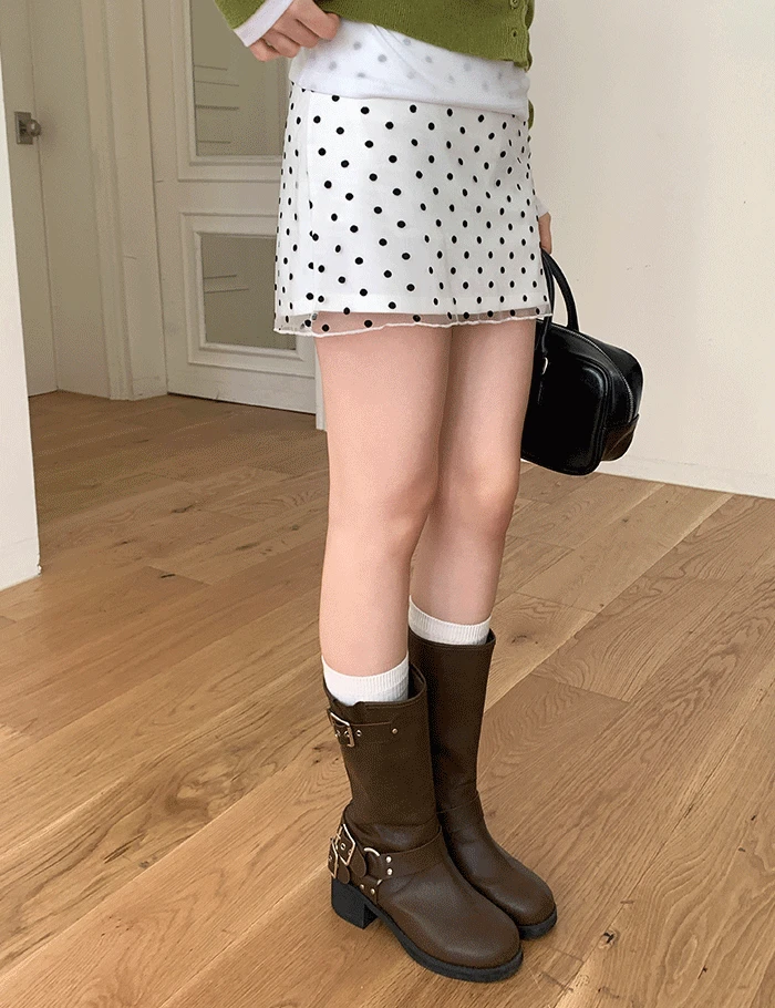 제인 도트 쉬폰스커트 (2color)
