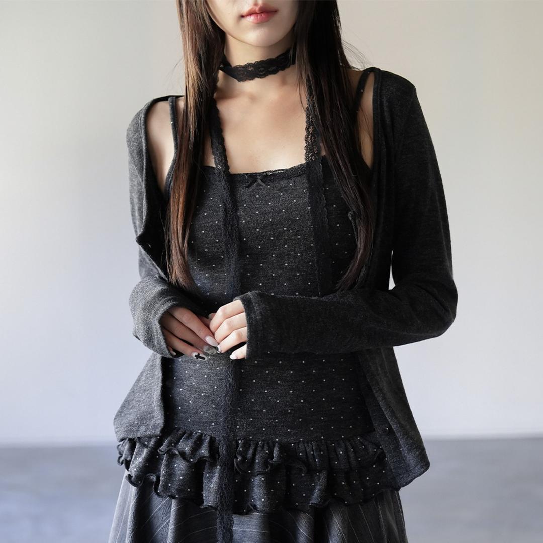 [세트]프레크 도트 나시&가디건