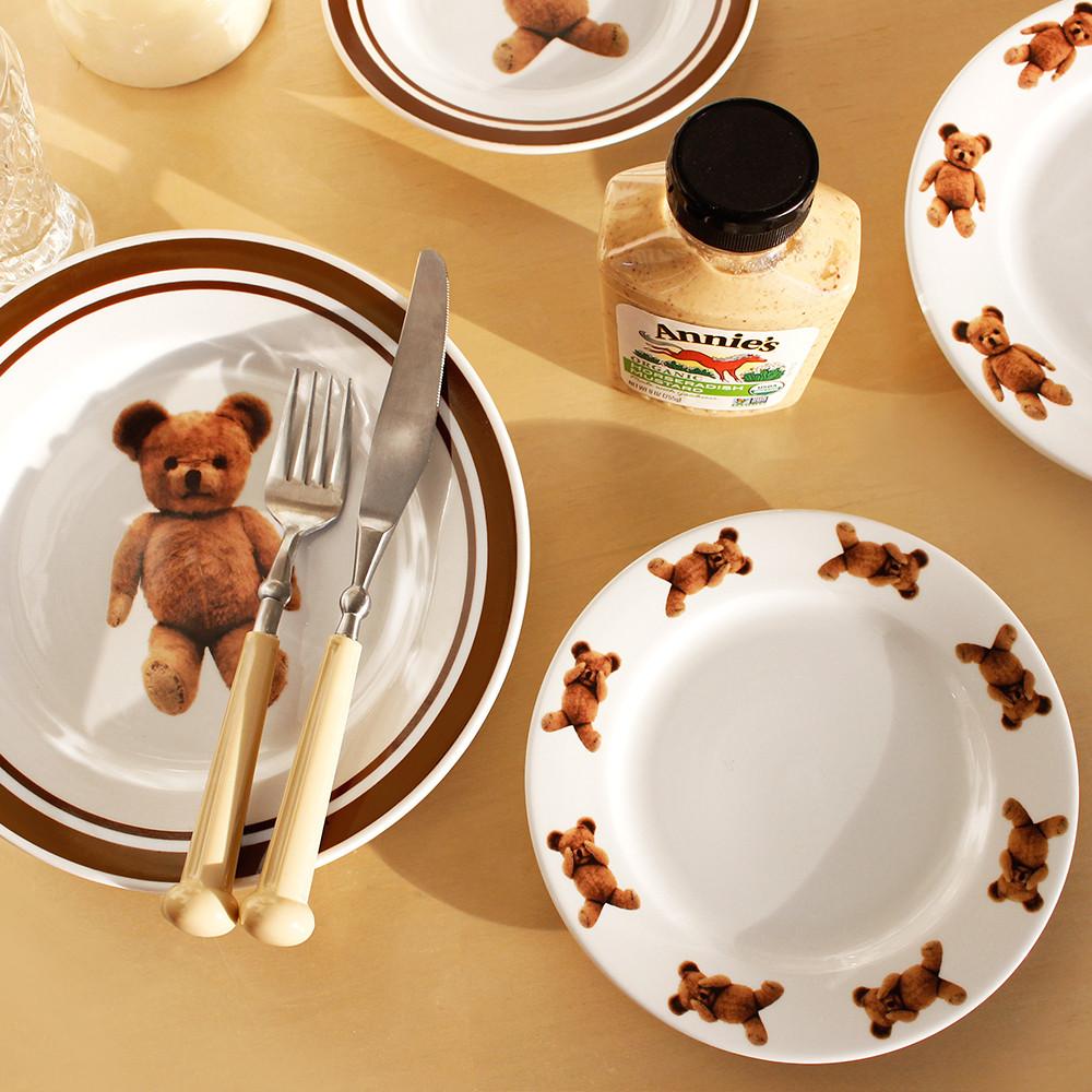 1537 귀여운 곰돌이 빈티지 접시 허그 베어 플레이트 4종