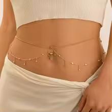 Ingemark 미니멀리즘 다층 배꼽 허리 체인 여성 여름 비키니 고스 피어싱 배꼽 네일 바디 쥬얼리 축제 액세서리