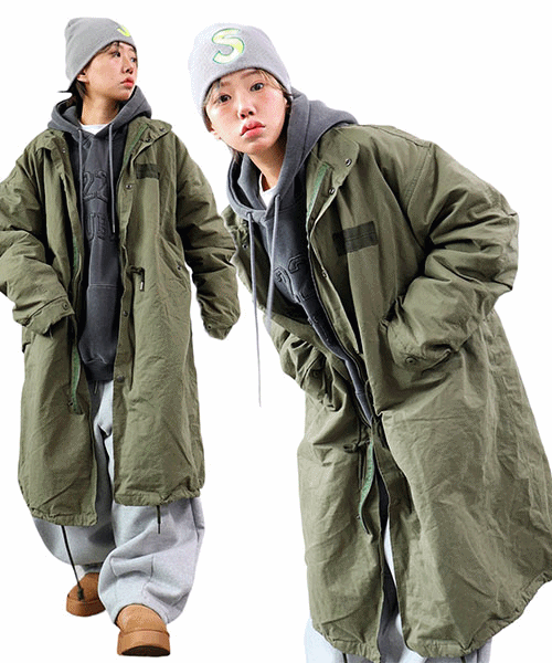 오버 롱 피시테일 야상