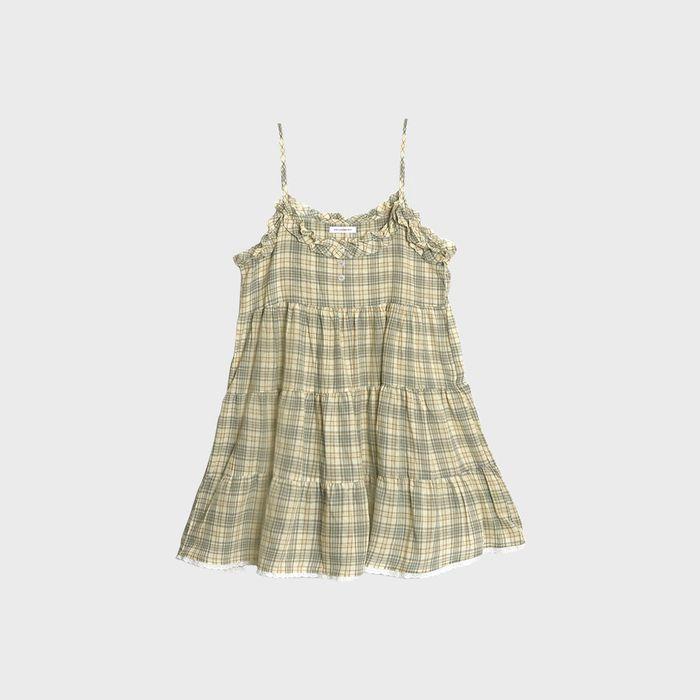 FRILL DAY CHECK DRESS_YELLOW