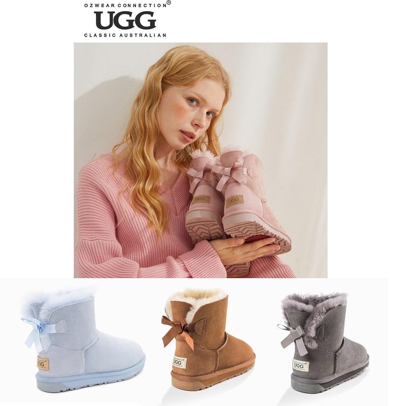 오즈웨어 방수 미니 베일리보우 어그부츠 핑크 젠블루 OZWEAR