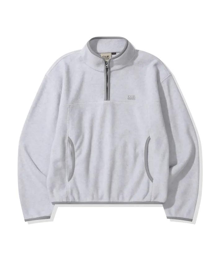 (우먼) 폴라플리스 하프 집업_멜란지그레이