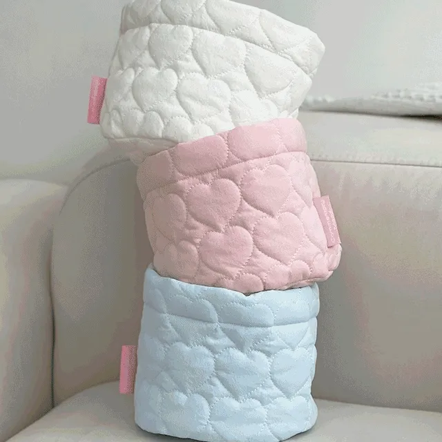 [💌3컬러추가/made] 하트 누빔 패브릭 바스켓 8color 팟커버 화분 장난감 정리함 기숙사 원룸 자취 수납 바구니 방정리 보관