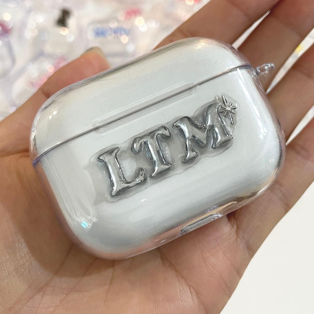LTM 실버 레터링 케이스 l 에어팟/버즈 케이스 l 레진 핸드메이드