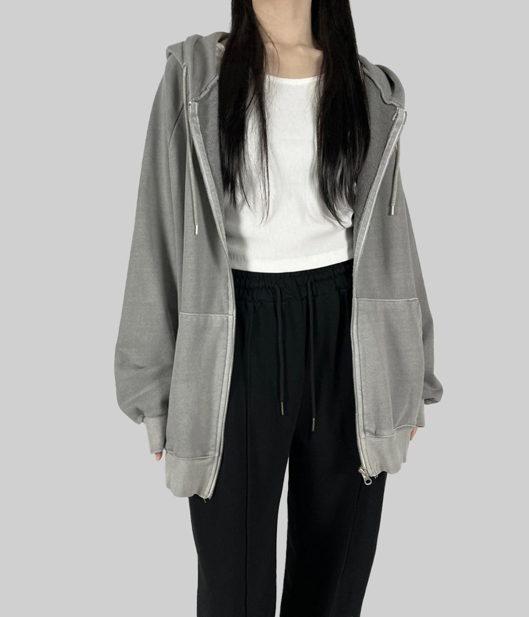 오오보 PIGMENT HOOD ZIP UP