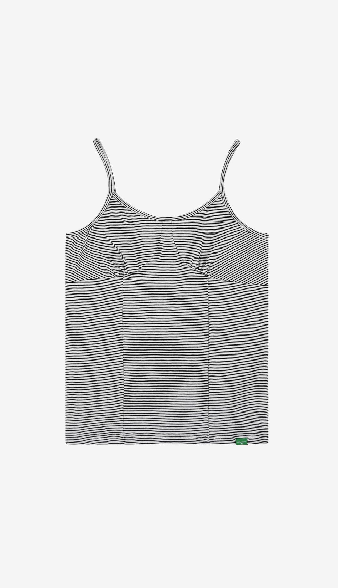 184. Paneled Stripe Sleeveless _ White