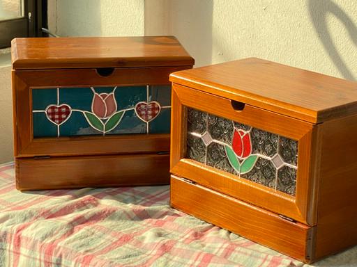 스테인드글라스 빈티지 튤립 수납함 화장품 보관함🌷🧺