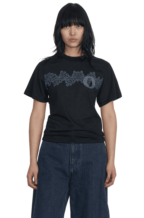 Doily Corset Tee, Onyx