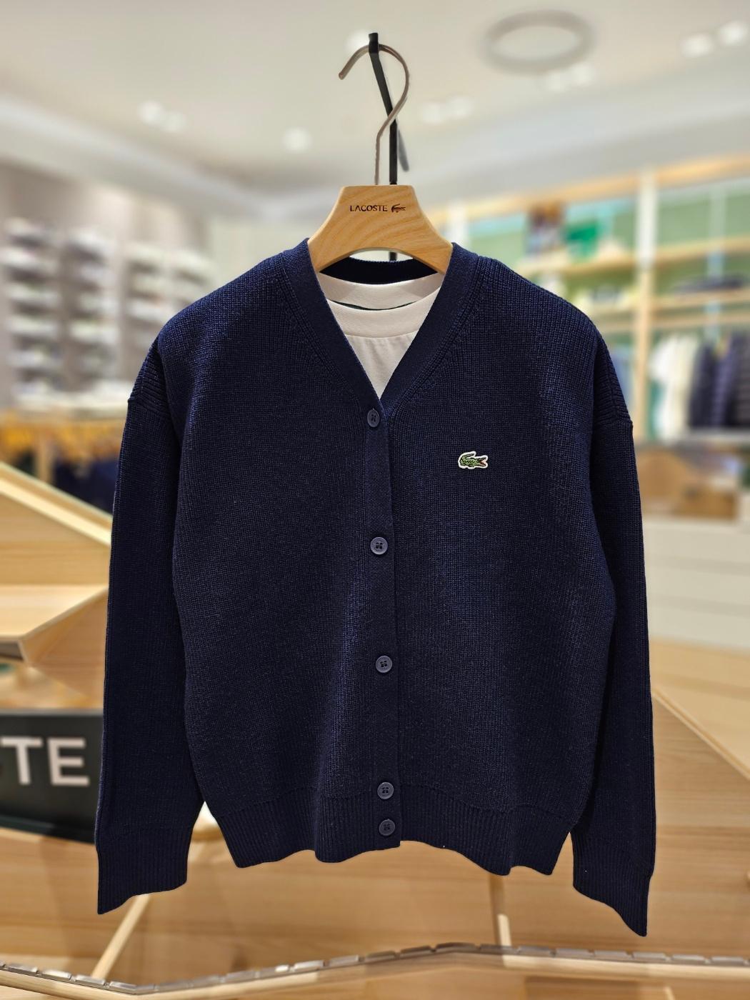 라코스테 키즈 코튼울 베이직 가디건 AJ9774-53N 166 [네이비]