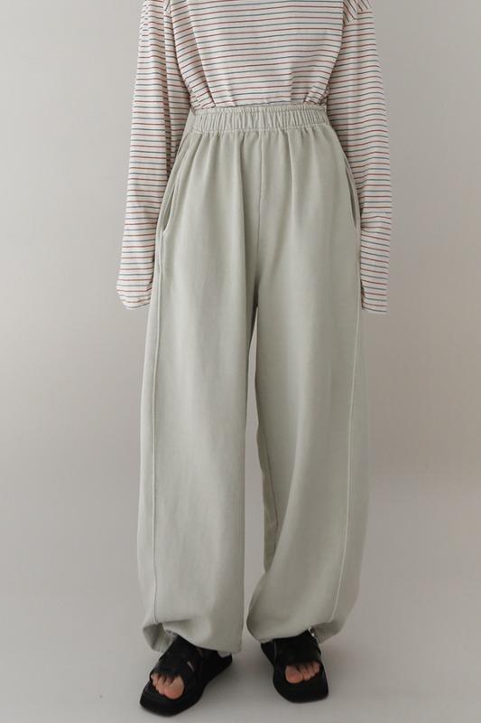 워싱 스트링 와이드 밴딩 팬츠to.p516(2color)