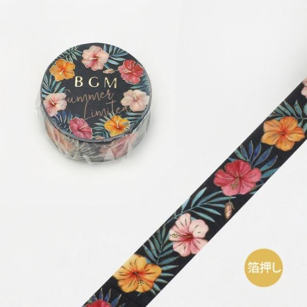 BGM 여름 한정판 마스킹테이프 15mm : 히비스커스 꽃