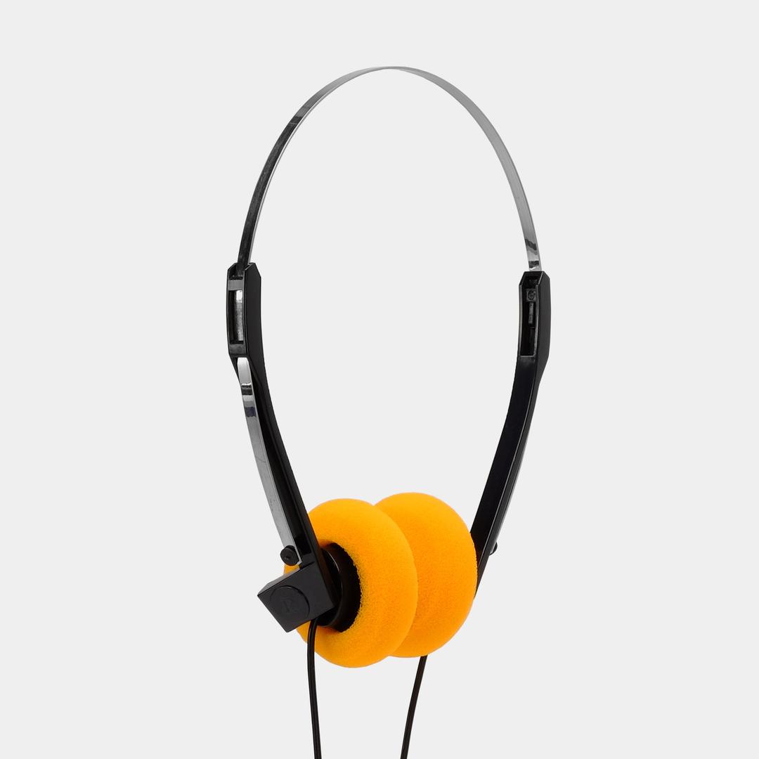 Retro Foam On-Ear Headphones - orange