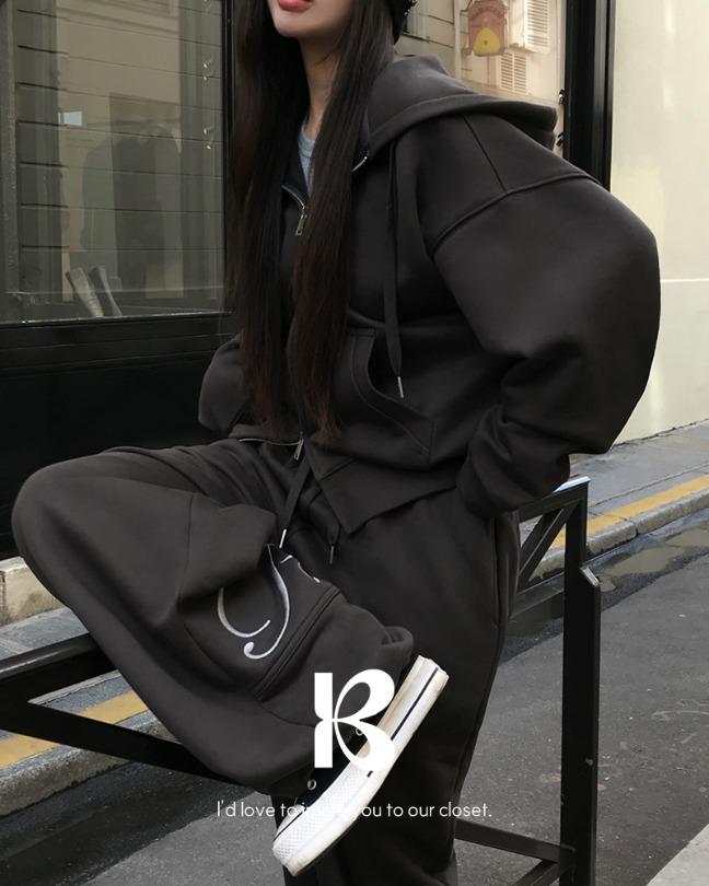 베이델리 [MADE/규진pick!]플럽 레터링 기모 트레이닝 세트