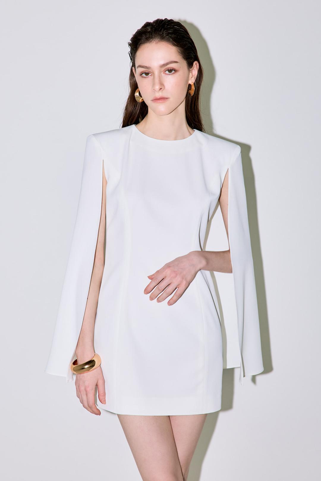 케이프 미니 원피스 - 아이보리