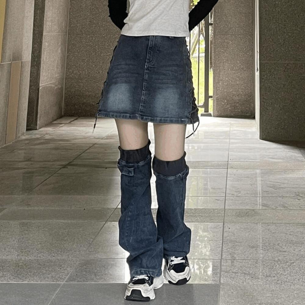 데님치마+워머 set