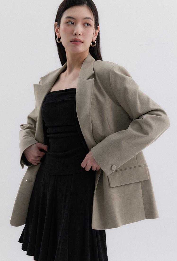 Vera Overfit Jacket (Dark Beige)