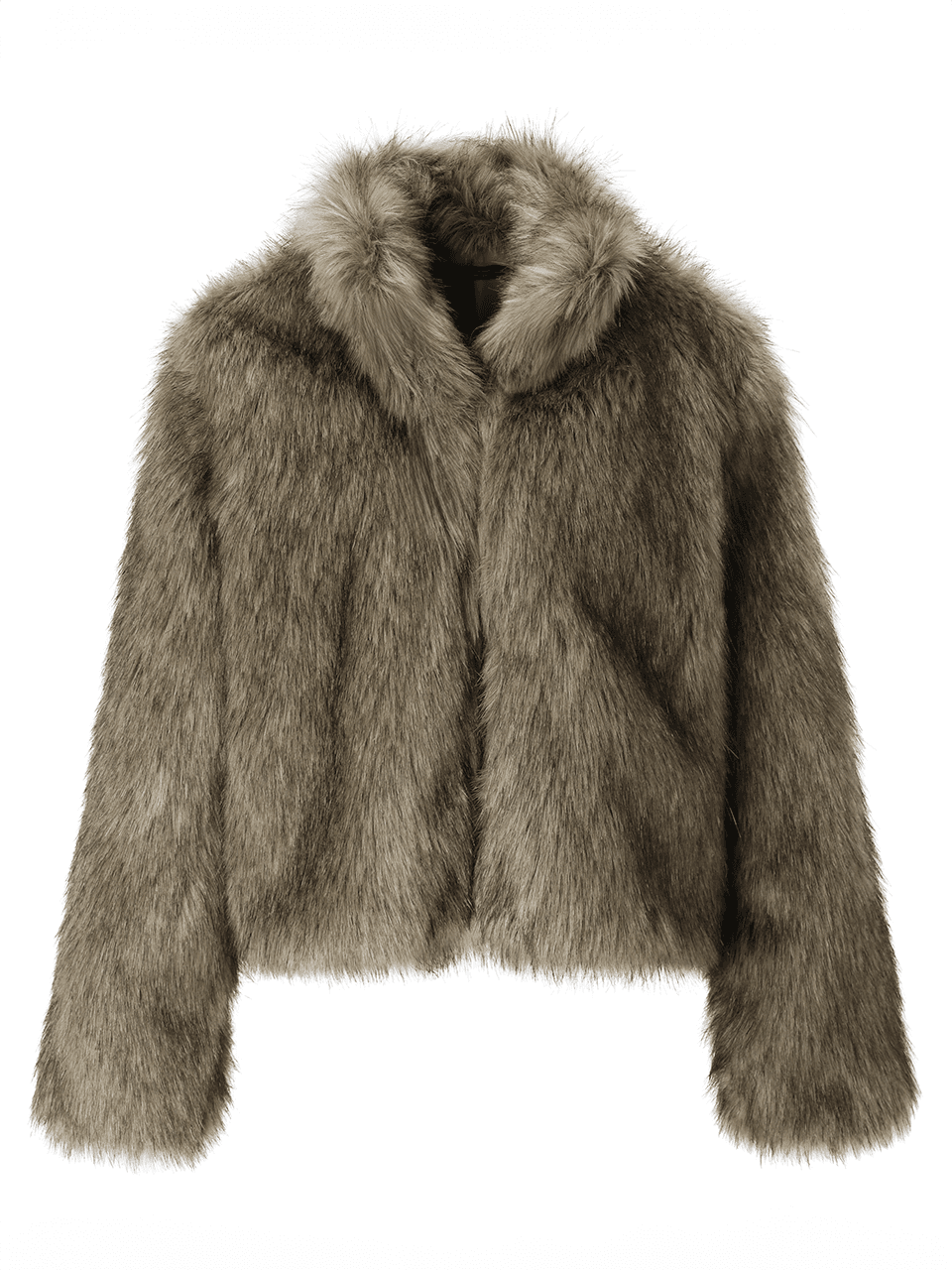 High Neck Fur Jacket (beige)