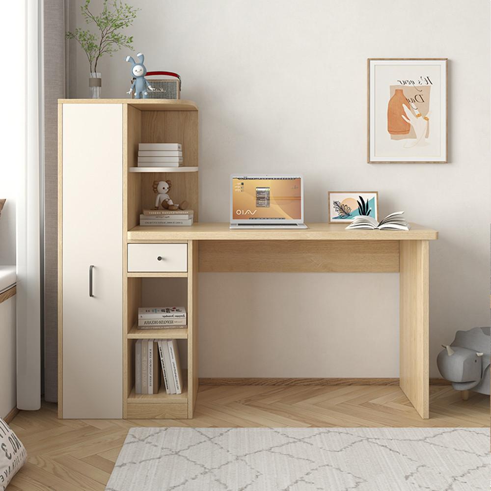 1인 2인 컴퓨터 책상 미디 데스크 1800 현대적인 미니멀리스트 집 작은 아파트 책장