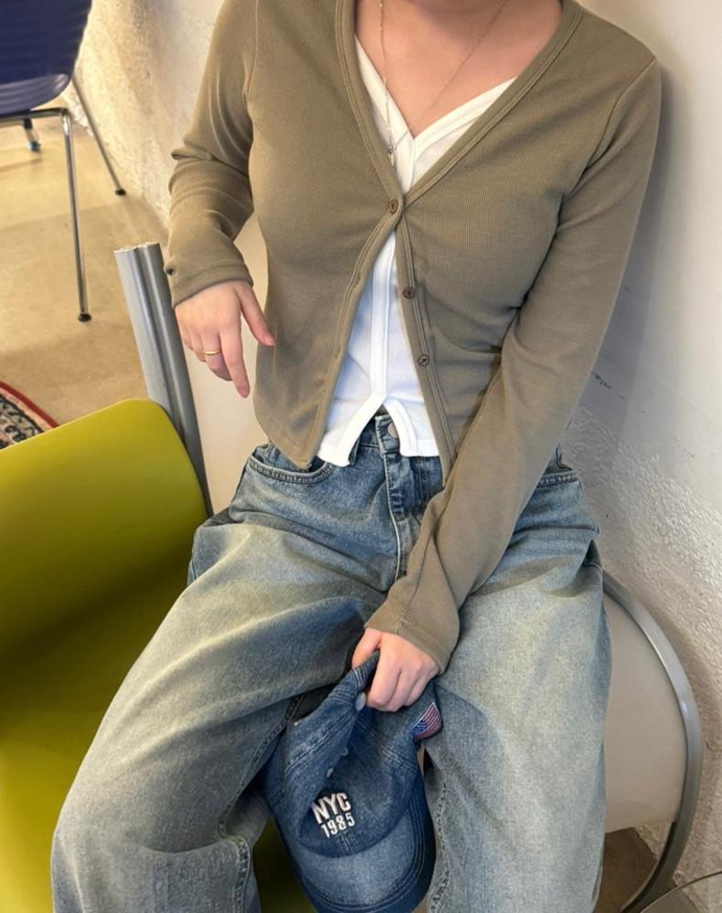 레이어드가디건티셔츠