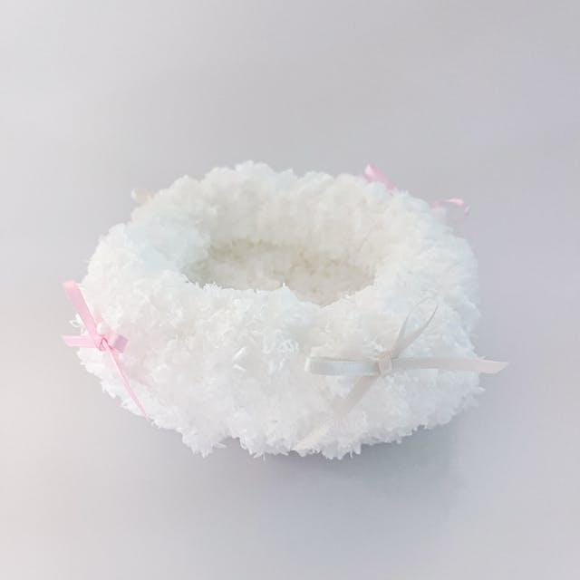 cloud knit coaster - wihte