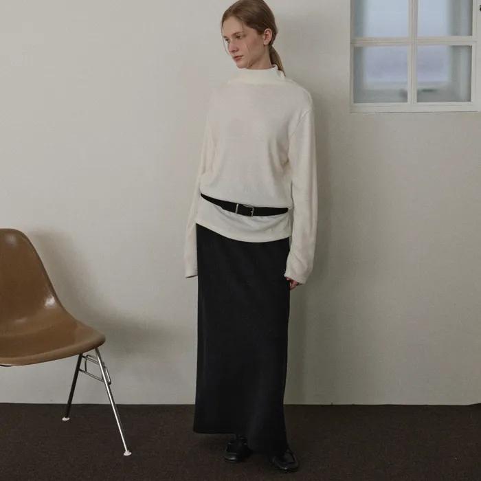 Wool Maxi Skirt (Black)