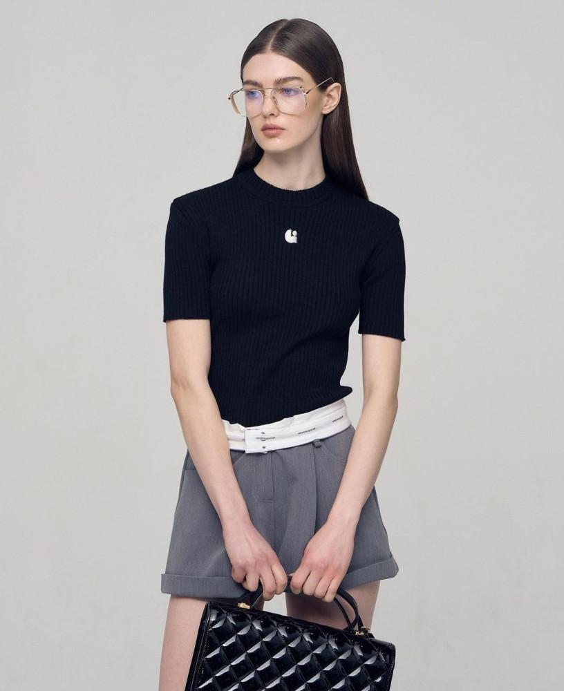 젠틀우먼 로고라운드니트 (3color)