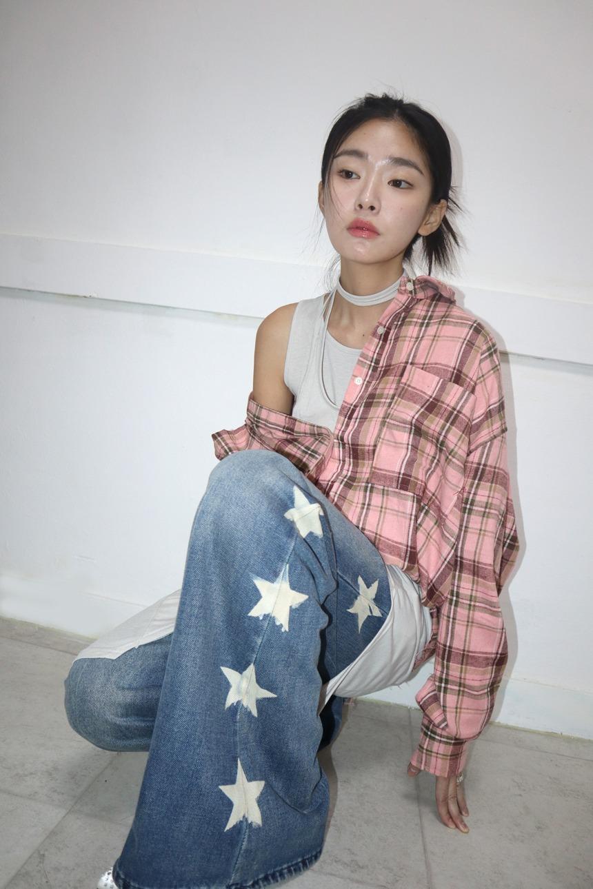팁씨 star wide denim pt