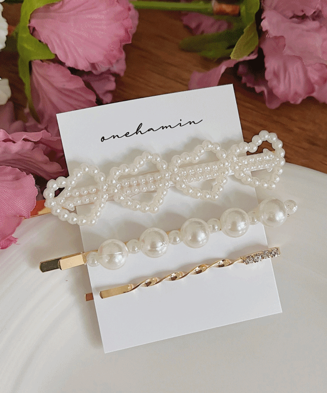 하트팝 진주헤어핀세트