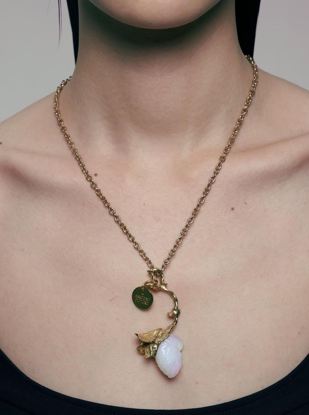 Shell Spoon Necklace - Silver