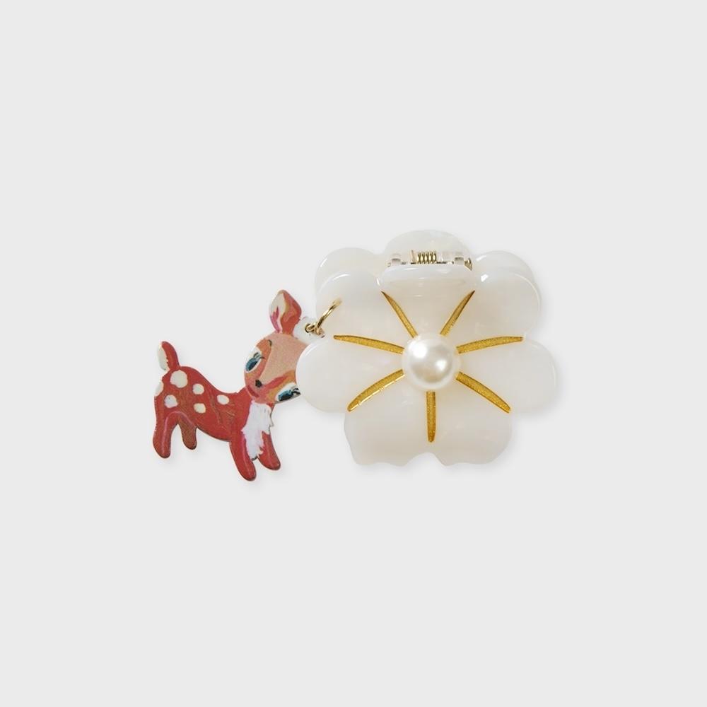NAT flower mini hair clip bambi ivory