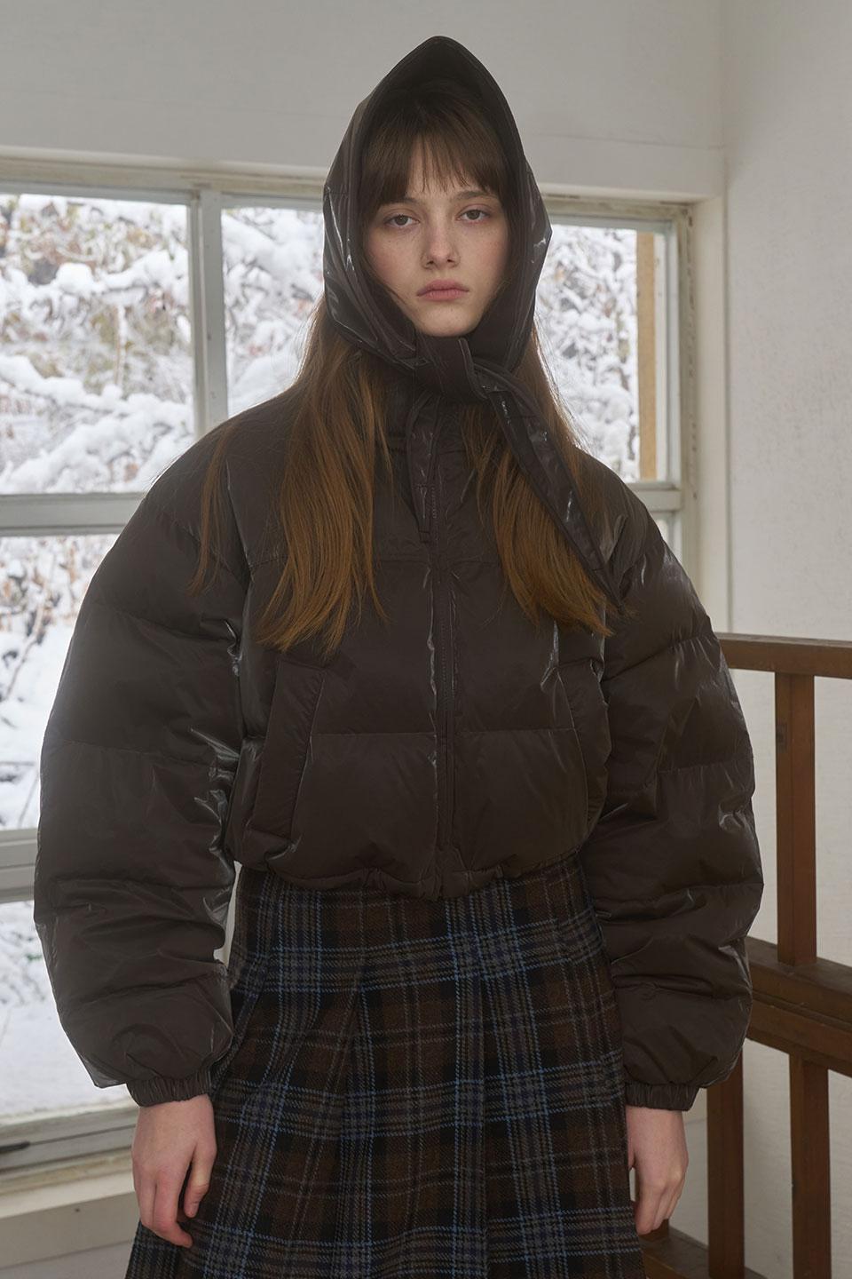 THE Duck Down Crop Padding_brown