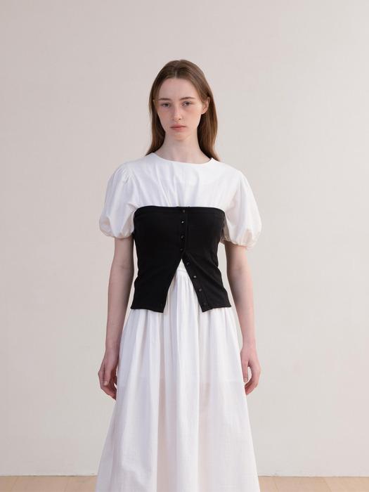 Rev Button Bustier Top_Black