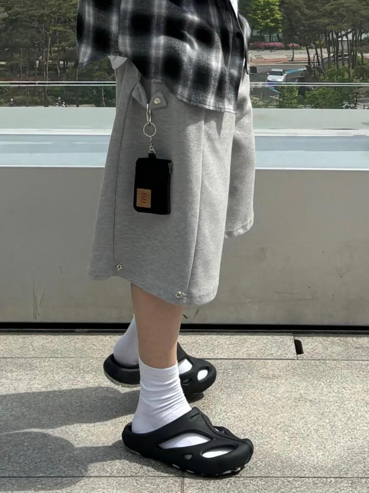 여성피팅)사이드 스냅 버뮤다팬츠 6C