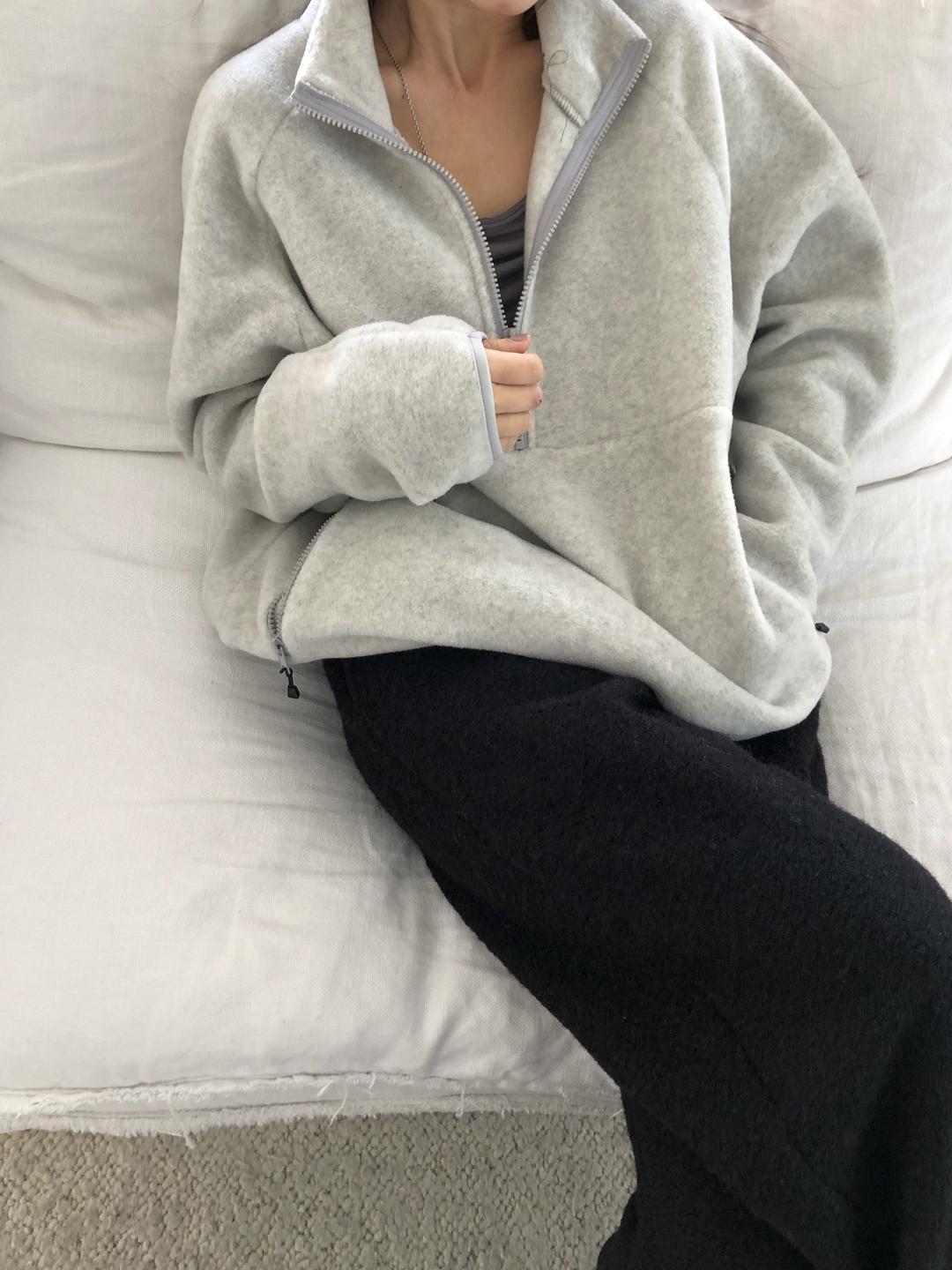 [ARCHITECT] FLEECE HALF ZIP UP (GREY)