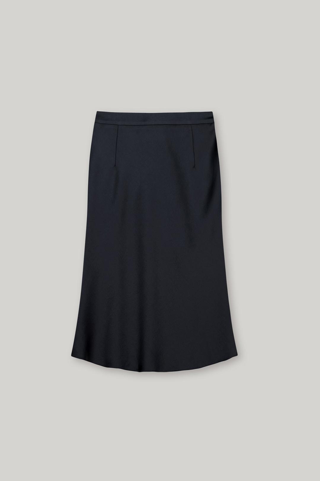 2ND / Drain Satin Midi Skirt (2colors)